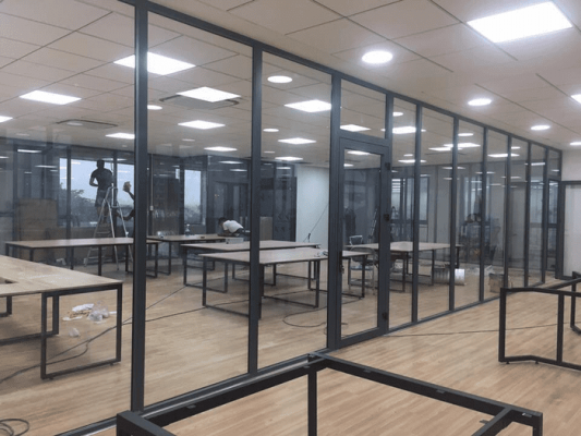 thi công vách ngăn nhôm kính ở quận 2 tp.hcm
